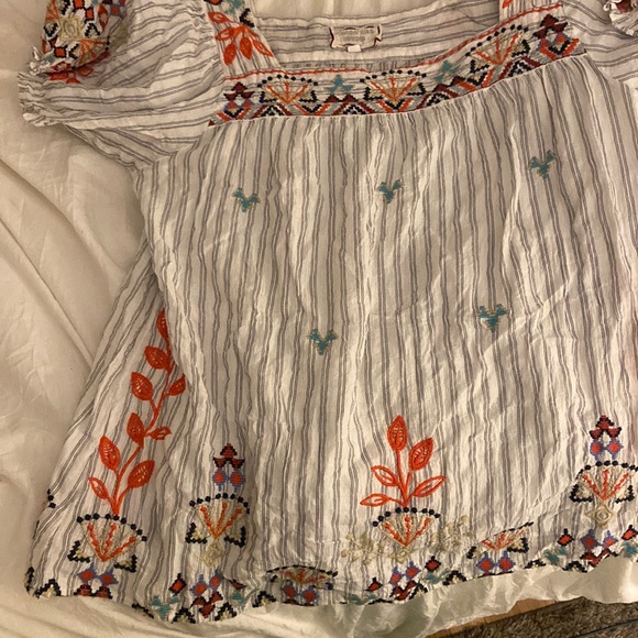 Johnny Was Mareen Puff-Sleeve Striped Peasant Top - Picture 6 of 9